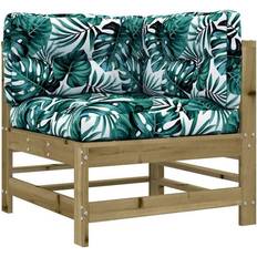 Holz Modulsofas vidaXL Ecksofa Mit Kissen Kiefernholz Braun Modulsofa