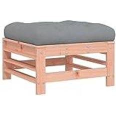 Sgabelli da Esterno vidaXL Poggiapiedi Da Giardino Con Cuscino Legno Massello Di Douglas - Marrone