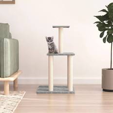 vidaXL Cat Tree with Scratching Posts Light Grey
