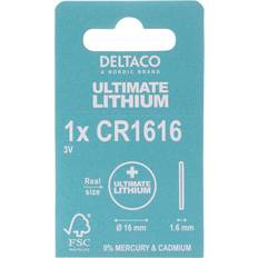 Deltaco Ultimate Lithium battery, 3V, CR1616 button