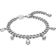 Rhodium Bracelets Swarovski Dextera bracelet, Mixed cuts, White, Rhodium plated