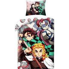 Chambres d'enfant MCU Ensemble De Housse De Couette Simple 100 % Coton Demon Slayer Anime