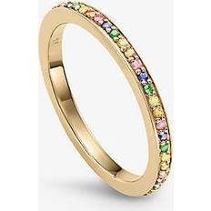 Multicoloured Rings Monica Vinader Skinny Multi Stone Ring, Gold