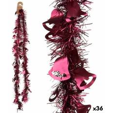 Guirlandes vente Weihnachtsgirlande Lametta Glocken Pink Kunststoff 12 x 12 x 200 cm 36 Stück