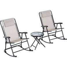 Bistro Sets Garden & Outdoor Furniture OutSunny 3 Pcs Bistro Set