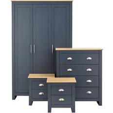 Three Posts Kenneth Slate Blue Wardrobe 111.8x180cm 4pcs