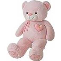 Stor björn gosedjur BigBuy Mjukisleksak Valentin Rosa Björn 100 cm