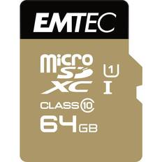 64 Go Cartes mémoire Emtec Elite Gold MicroSDXC Class 10 UHS-I U1 85/20MB/s 64GB