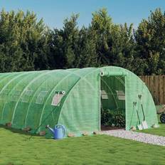 Serres Mini vidaXL Greenhouse with Steel Frame Green 14x4x2