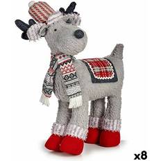 Gris Lámparas de Navidad Figura Decorativa Reno Rojo Gris 125 x 45 x 48 cm Lámpara de Navidad