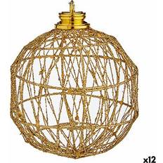 Metal Adornos de Árbol de Navidad Set bolas - 10 cm Dorado Metal Adorno de Árbol de Navidad