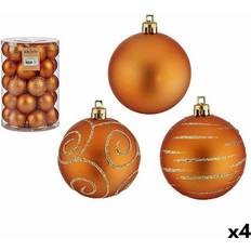 Naranja Objetos decorativos Set Bolas Naranja PVC 6 cm (4 Unidades) Adorno de Árbol de Navidad