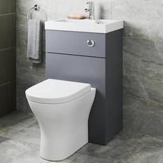 Grey Water Toilets Artis 2 in 1 Back to Wall Toilet and Basin Combination Unit Grey Gloss 500mm Width