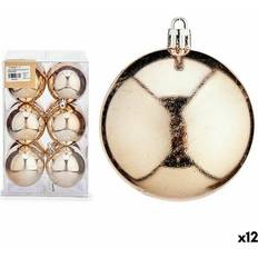 Plástico Adornos de Árbol de Navidad Set Bolas Champagne Plástico Ø 7 cm (12 Unidades) Adorno de Árbol de Navidad