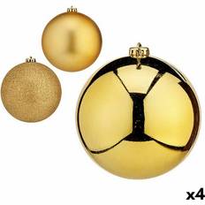 Bois Décorations de Sapin de Noël Lot Boules Doré Ø 15 cm Set of 4 Décoration de Sapin de Noël