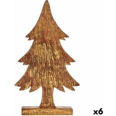 Resina Decoraciones de Navidad Krist+ Figura Decorativa Dorado Madera 5 x 39 x 22 cm (6 Unidades) Árbol de Navidad