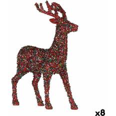 Multicoloured Decorations figur Julerensdyr Skinne Multifarvet Plastik Julepynt