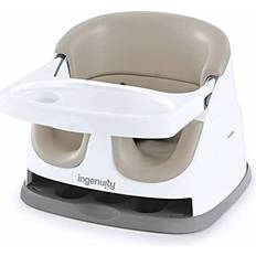 Ingenuity Baby Base 2-in-1 Booster Feeding & Floor Seat with Self-Storing Tray, Cashmere
