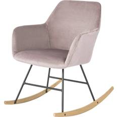 Rose Fauteuils SoBuy FST68-P Chaise À Bascule Avec Accoudoirs de Relaxation Pieds Fauteuil