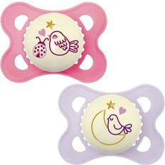 Mam Ciucci Mam Pure Carbon Neutral Night Soother 2-6 Months Pink 2 Pack