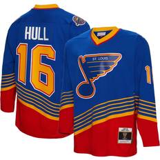 T-shirts Mitchell & Ness Blaues Spielertrikot von Brett Hull (St. Louis Blues) von aus der Blue Line der 1995/96 für Herren