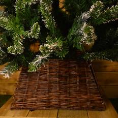 Natural Christmas Tree Skirts Premier 52cm 26cm Natural Brown Wicker Skirt Christmas Tree Skirt