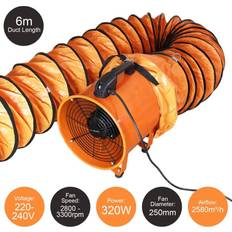 Orange Ventilateurs d'Extraction de Salle de Bain Maxblast Ventilateur Industriel 250 mm 320 mm 6m