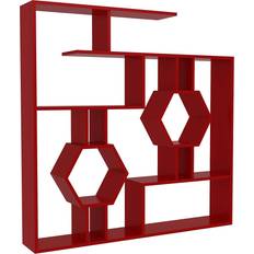 Red Book Shelves Decorotika Tamara Geometric Unique Bookcase Bookshelf Shelving Unit Red Book Shelf