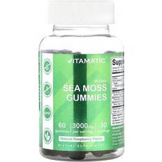 Sea moss Vitamatic, Vegan Sea Moss Gummies, Natural Raspeberry, 1,500 mg, Gummies