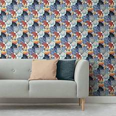 Wallpapers RoomMates Retro Tropical Leaves P&S Wallpaper, Multicolor
