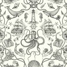 Wallpapers RoomMates Deep Sea Toile Peel & Stick Wallpaper, Multicolor