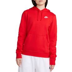 Short Sweaters NIKE Sportswear Club Fleece Women's Pullover Hoodie - University Red/White