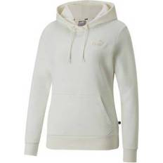 Puma Women Sweaters Puma Women's Essentials Embroidered Hooded Sweatshirt Ivory Ivory