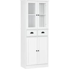 Glasses - White Storage Cabinets Homcom Freestanding Kitchen Pantry Storage Cabinet 23.5x61.2"