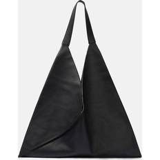 Black - Suede Totes & Shopping Bags Khaite Sara Leather Tote Bag 200 BLACK