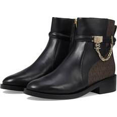 Boost Boots Michael Kors MK Hamilton Embellished Leather and Logo Ankle Boot Blk/brown