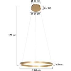 LED - Työpöytävalaisin Kattolamput Steinhauer LED Riippuvalaisin Ringlux Ø60 cm 2 Lamppua Kulta