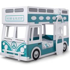 Beds & Mattresses Julian Bowen Campervan White/Green Bunk Bed 105x209cm