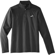 High Collar - Men T-shirts Brooks Dash 1/2 Zip 2.0 Heather Black Men's Clothing Black