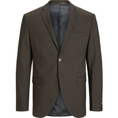 Jack & Jones Solaris Super Slim Fit Blazer - Brown/Black Ink