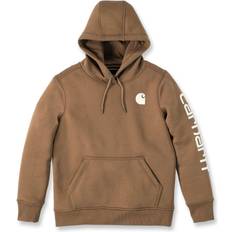 Carhartt XXS Suéteres Carhartt Clarksburg Logo Sudadera con Capucha Para Mujer - Marrón/Blanco