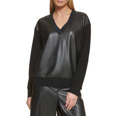 Cuir T-shirts DKNY Chemisier Femme Taille Noir