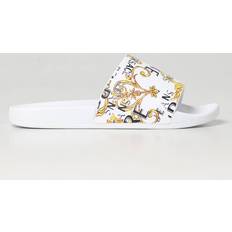 Leather - White Slides Versace Jeans Couture Fondo Shelly Slippers White