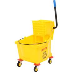 Secchi vidaXL Secchio Mocio con Strizzatoio e Ruote Giallo 36 L Polipropilene