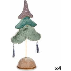 Silver Christmas Trees Polyester 12 x 43 x 22 cm 4 Units Christmas Tree