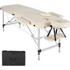 Best Massage Tables & Accessories tectake Massage table 2-zone aluminium, padding bag beige