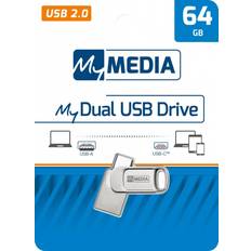 Verbatim MyMEDIA My Dual USB 2.0 /USB C Drive Chiavetta USB 64 GB Argento 69267 USB 2.0, USB-C