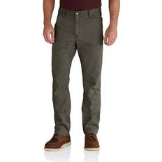 Work Clothes Carhartt Rugged Flex Relaxed-Fit Canvas Double-Front Utility Work Pants for Men Moss 40x32