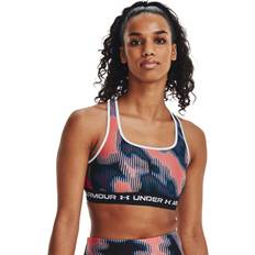 Fitness & Gym - Orange Bras Under Armour Mid Crossback Printed Sports Bra