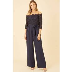 Yumi Lace Bardot Jumpsuit, Navy